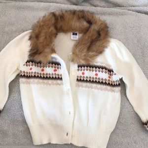 Janie and Jack fur collar pumpkin sweater